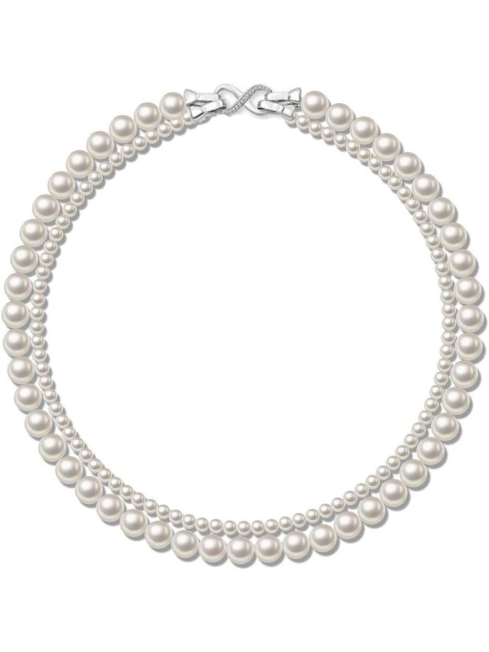 Chunky Double Strand Faux Pearl Necklace for Women - Versatile & Stylish Jewelry